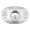 OPEN HERE TEXT WHITE FINISHED, variant on Bull Long Horn Blinged Western Silver Metal Belt Buckle Texas Rodeo Rhinestones