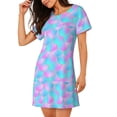 thumbnail image 2 of Lsque Purple Dragon Scales Pattern Nightgowns for Women Sleep Shirts Short Sleeve Nightshirt Pullover Nightdress Soft Sleepwear Relaxed Fit Nightdress, 2 of 6
