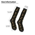 thumbnail image 5 of Daiia Sports Socks Gold Glitter Pineapples Printed Novelty Crew Socks for Men Women Knee High Socks Cotton Socks Soft & Breathable Support Unisex Socks, 5 of 9