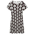 thumbnail image 3 of Black And White Floral Design Dress Summer Street Style Dresses Female Short Sleeve Printed Sundress, 3 of 7