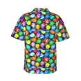 thumbnail image 4 of Xecao Colorful Easter Eggs1 print Hawaiian shirt - a stylish short-sleeve button-down for men, perfect for casual beach and tropical outings., 4 of 9