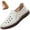 White, variant on Women's Leather Casual Cutout Loafers Flat Slip-on Shoes,Handmade Stitch Comfort Breathable Oxford Softsole Walking