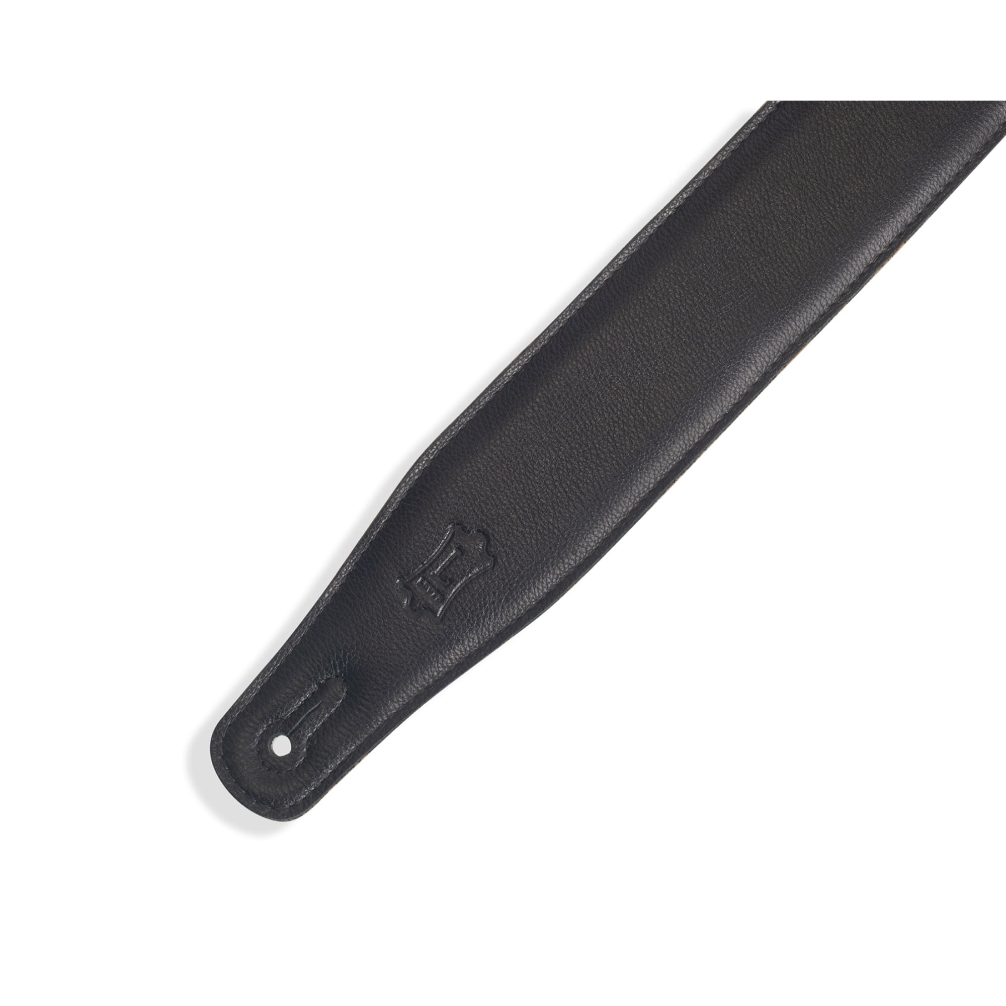 Levy’s 2 1/2" Right Height Garment Leather Guitar Strap, Black