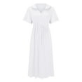 thumbnail image 5 of Long Sleeve Maxi Dress for Women V Neck Casual Button Down Boho Long Floral Dresses Summer Beach Sundress Clothes 2024, 5 of 7