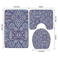 thumbnail image 3 of Blue Ethnic Paisley and Floral Pattern Bathroom Rugs Sets 3 Piece,Toilet Cover Set,Absorbent Non Slip Bathroom Mats Sets with U-Shaped Contour Rug Toilet Rug Set, 3 of 5