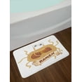 thumbnail image 2 of Humorous Bath Mat, Cartoon Design Image of Flying Spaghetti Monster with Ramen Written Ribbon, Plush Bathroom Decor Mat with Non Slip Backing, 29.5" X 17.5", Multicolor, by Ambesonne, 2 of 2
