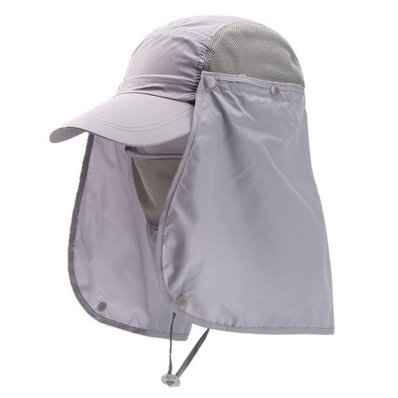 1 Pc Wbxfbo 3-in-1 Sun Hat, Wide Brim Fishing Cap with Detachable Neck Flap & Face Mask, Breathable Quick-Dry for Hiking Gardening