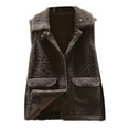 thumbnail image 2 of Fuzzy Fleece Vest for Women Casual Winter Warm Button down Sherpa Vest Jacket with Pockets, 2 of 4