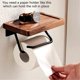 thumbnail image 5 of Toilet Paper Holder With Black Walnut Shelf For Bathroom,wall Mounted Toilet Paper Tissue Holder, 5 of 5