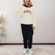 thumbnail image 2 of Gibobby Conjuntos de sudadera con bloques Conjunto de dos piezas con sudadera con capucha y manga larga con estampado de para mujer(Beige,XL), 2 of 5