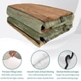 thumbnail image 4 of King Quilt Set 96''x106'', Farmhouse Sage Green Brown Lightweight Summer Bedspread Coverlet Set with 2 Pillow Shams, Vintage Wooden Striped Breathable All Season Quilt Bedding for Bedroom/Guest Room, 4 of 9
