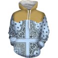 thumbnail image 1 of Sweat à Capuche Bandana Blanc pour Hommes Femmes Vêtements Bandanas Noirs Imprimés Veste Paisley Pantalon Jogger Hip Hop T-Shirts Bandana Rouges Shorts Vêtements Tenues, 1 of 6