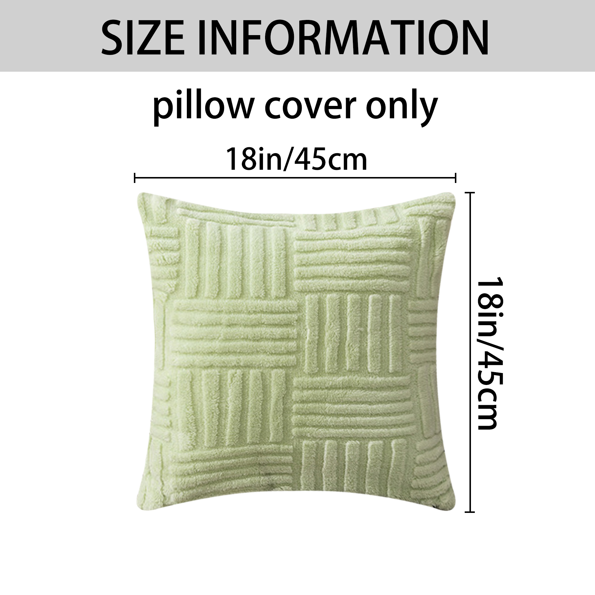 Unique Bargains Set of 2 Striped Soft Decorative Couch Pillow Cases Green 18" x 18"