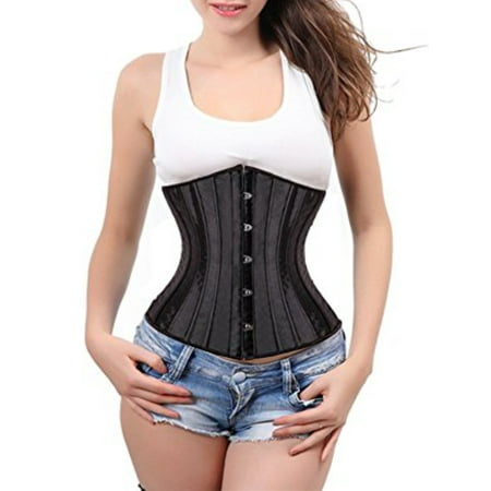 

FANNYC Women Waist Trainer Cincher Body Shaper Fat Burning Firm Tummy Control Underbust Corset Shapewear Sculpting Girdle Buckle-Up With G-String