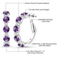 thumbnail image 4 of Gem Stone King 925 Sterling Silver Purple Amethyst and White Lab Grown Diamond Hoop Earrings for Women (2.80 Cttw, Round 4MM and 1.9MM, Gemstone Birthstone 1 inch Diameter), 4 of 4