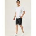 thumbnail image 4 of Pantalones cortos ajustados Lars Amadeus de verano cuadros Negro 40, 4 of 6