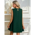 thumbnail image 5 of Womens Cute Dress A-Line Round Neck Dress Sleeveless Dark Green S, 5 of 6