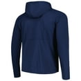 thumbnail image 3 of Men's Antigua Heather Navy St. Louis Blues Spikes Raglan Quarter-Zip Hoodie, 3 of 4