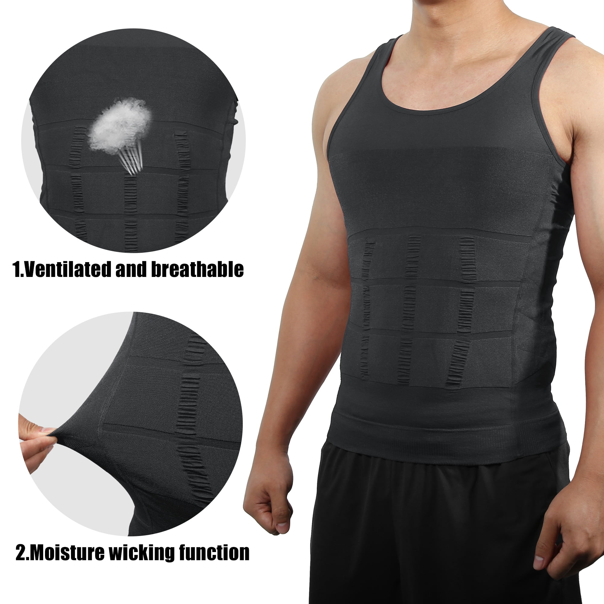 Unique Bargains Men Body Slimming Tummy Shaper Underwear Stretch Shapewear Waist Girdle L Gray