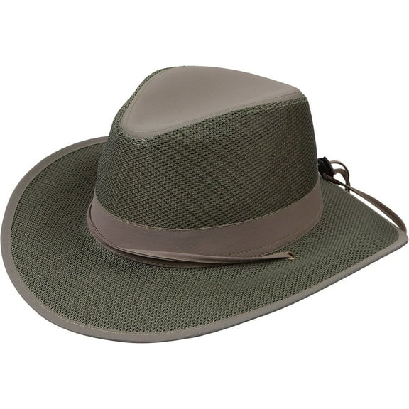 Kenny K Safari Hat, Lightweight Mesh, Chin Strap, Outback, Aussie LW13 (Khaki,Medium)