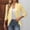 *Yellow, variant on ClodeEU Women's Open Front 3/4 Sleeve Lightweight Cardigan,Casual Short Slim Top Beige,Women's Plus L