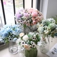 thumbnail image 2 of fuxzkrlz Artificial Flowers Bunch Realistic Faux Silk Flowers Long-Lasting Hydrangea Rose Fake Flowers for Vase Flower Arrangement Home Decor Wedding, 2 of 7