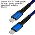 thumbnail image 5 of USB Cable for TCL 30 Z - 30W Ultra Fast Power Delivery Charging USB-C to USB-A (Heavy Duty Nylon) Type-C USB Cable - 3.3Feet - Dark Blue, 5 of 7