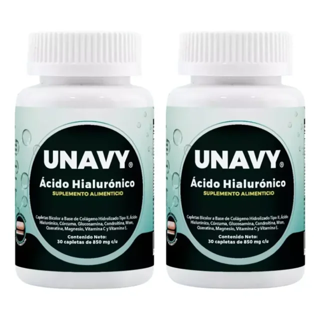 UNAVY Ácido Hialurónico 2 Pack 60 tabletas, 60 días 100% Original UNAVY