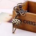 thumbnail image 2 of Key Chain Gift Alloy Hollow Sika Deer Vintage Woven Leather Keychain Key Chain Backpack Pendant, 2 of 5