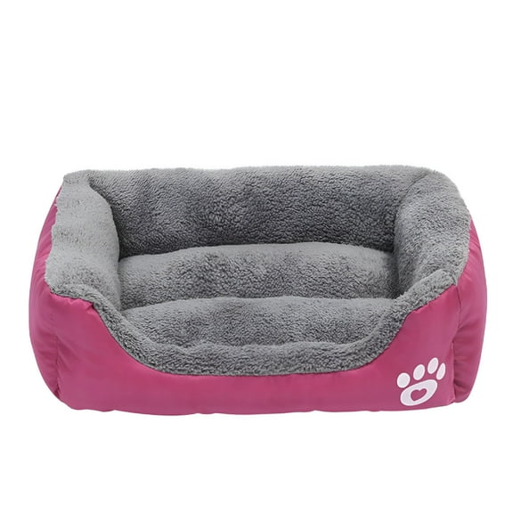 LAMIRO Dog Bed for Medium and Large Dogs Comfortable Pet Bed Ultra Soft Plush Cushion Washable Cozy Soft Pet Bed Pet Cuddler Non-Slip Bottom Hot Pink M