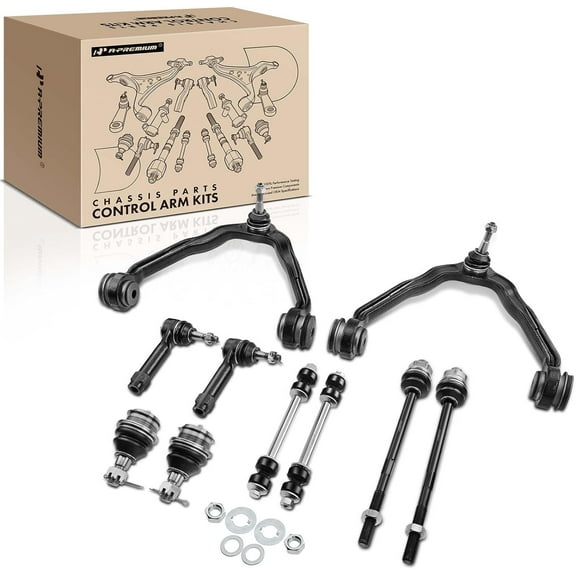 A-Premium Set of 10, Upper Control Arm, Ball Joint, Tie Rod End, Sway Bar Link Compatible with Chevy GMC Cadillac - 1999-2006 - Silverado 1500, Sierra 1500, Suburban, Avalanche, Yukon, Escalade