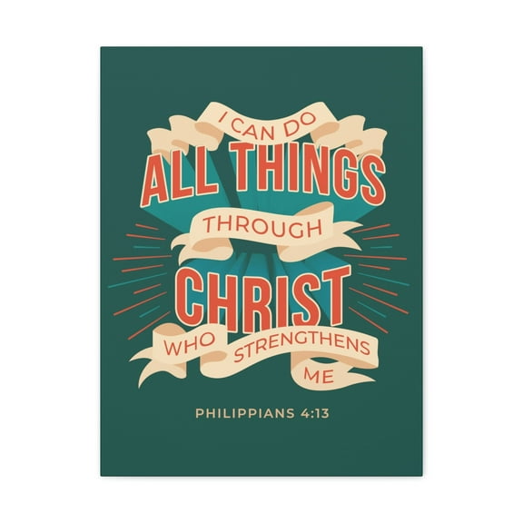 Scripture Walls I Can Do All Things Philippians 4:13 Banner Bible Verse Canvas Christian Wall Art Ready to Hang Unframed