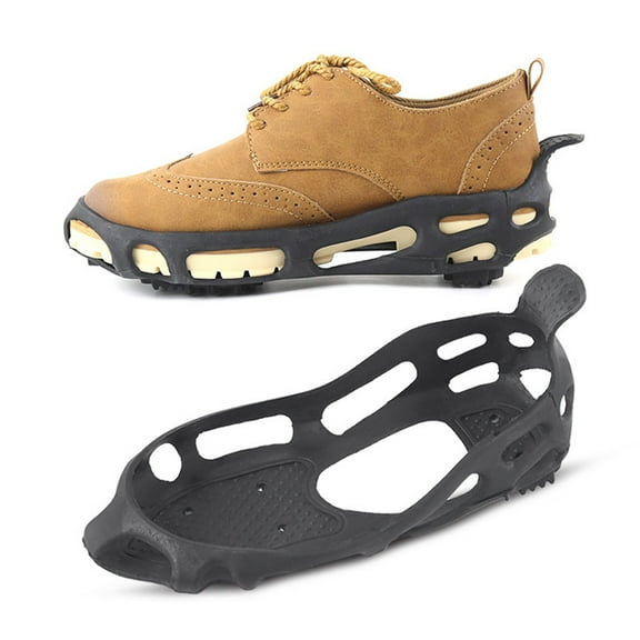 QIFULL Ice Cleat Traction System Black Alloy 1 Pair for Shoes and Hiking