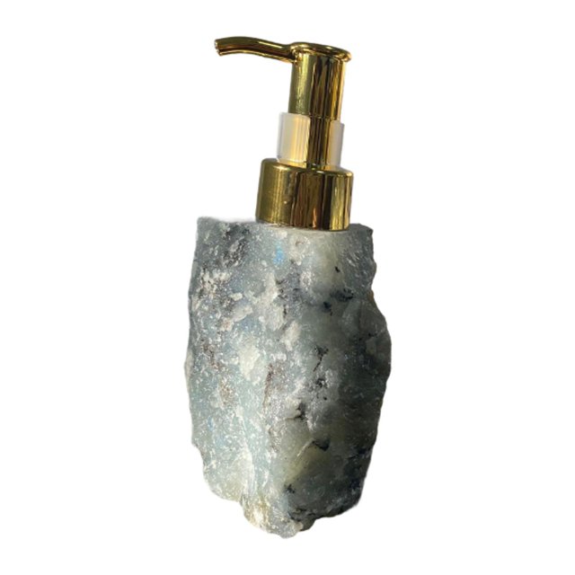 Dispensador de jabón Soledad piedra hermosa y elegante recargable para encimera de ducha hogar Multicolor