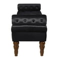 thumbnail image 2 of Dtwnek Velvet Long Bed Bench with Wood Legs, Upholstered Entryway Bench for Living Room, Bedroom, Office, Black, 2 of 6