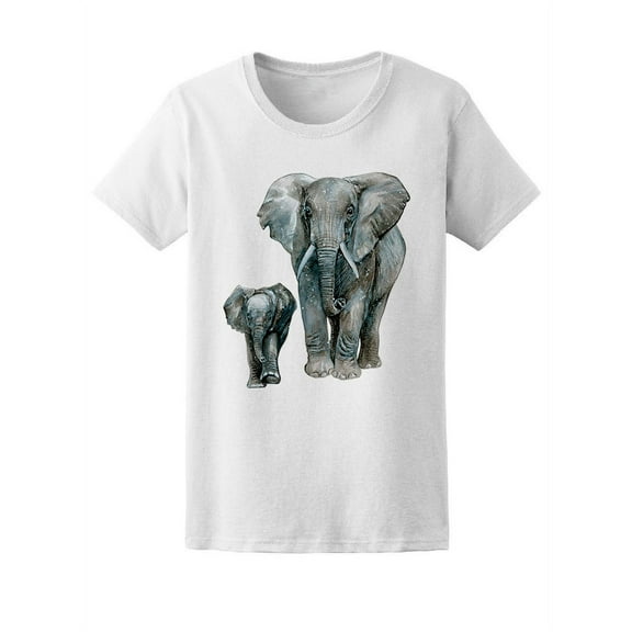 Beautiful Elephant Sketch T-Shirt Women -Image by Shutterstock, Female XX-Large