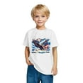 thumbnail image 5 of GERsome Kids 4th of July Patriotic T-Shirts Boys Girls American Flag Short Sleeve Crewneck Tops USA Flag Stars Stripes Graphic Tee, 3-4 Years, 5 of 6