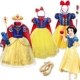 thumbnail image 2 of Disney disfraz de princesa Blancanieves para niña, manga abullonada con capa, vestido de Halloween para fiesta, vestidos de cumpleaños para niña de 2 a 8 años, 2 of 5