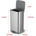 thumbnail image 3 of Glad Stainless Steel Step Trash Can with Clorox Odor Protection | Large Metal Kitchen Garbage Bin with Soft Close Lid, Foot Pedal and Waste Bag Roll Holder, 20 Gallon, 3 of 3