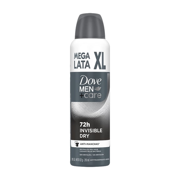 Desodorante Antitranspirante Hombre Dove Invisible dry en aerosol para caballero 210 ml