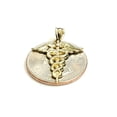thumbnail image 4 of New 10k yellow solid Gold caduceus medical sign Pendant charm fine jewelry 1.1g, 4 of 12