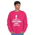 thumbnail image 4 of Fathers Day Looks Like Awesome Dad Men's Big & Tall Crewneck Sweatshirt Brisco Brands 2X, 4 of 5