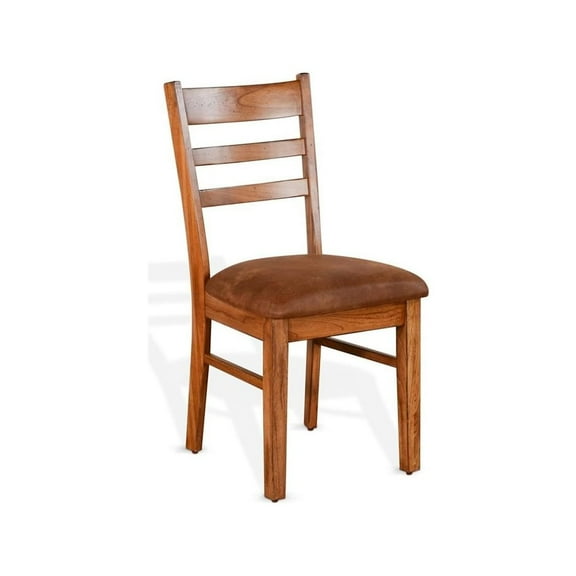 Sunny Designs 37" Sedona Ladderback Chair w/Cushion Seat in Rustic Oak(Set of 2)