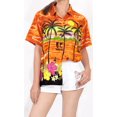 thumbnail image 4 of HAPPY BAY Women's Short Sleeve Tops Hawaiian Overshirt XL Pumpkin, Clouds, 4 of 4