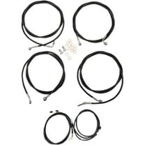 LA Choppers LA-8054KT3-16B Complete Handlebar Cable/Brake & Clutch Line/Wire Kit - Black Vinyl/Stainless Braided