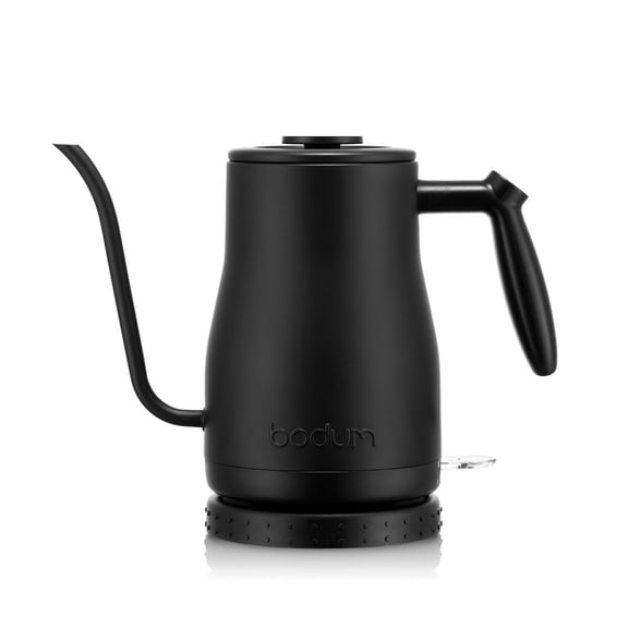 BISTRO ELECTRIC GOOSENECK WATER KETTLE, 34 OZ, STAINLESS STEEL, BLACK