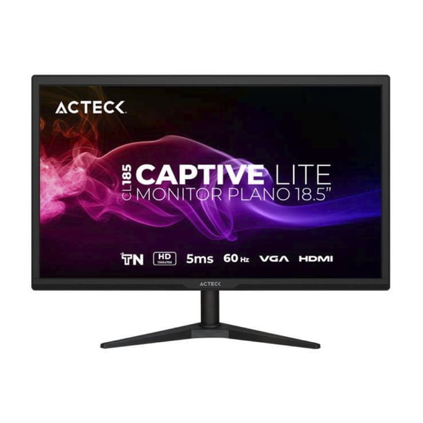 MONITOR PLANO ACTECK 18.5" CAPTIVE LITE CL185 HD, 1366x768, 60HZ , VGA, HDMI 1.4