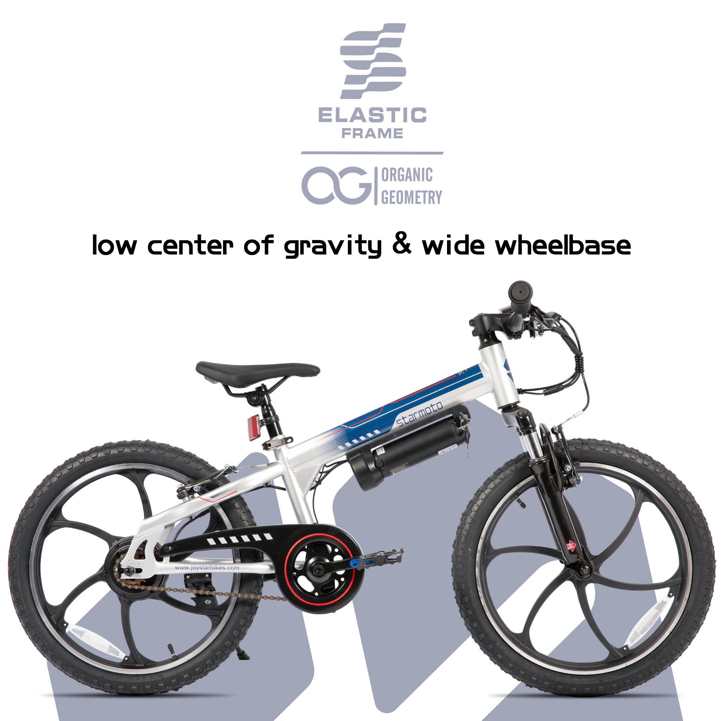 JOYSTAR Radspur Electric Bike 20" with 250W Brushless Motor, 15 Miles 15MPH Electric Mountain Bicycle with Removable Battery, White