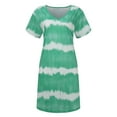 thumbnail image 3 of Susanny Elegant Dresses for Women Evening Party Knee Length Shift Short Sleeve T-Shirt Work Dresses Midi Striped V Neck Sun Dresses 2023 Casual Green 4XL, 3 of 8