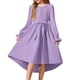 thumbnail image 2 of Vestido Largo de Manga Larga de Moda Y Cómodo Color Sólido con Cinturón para las Niñas, Falda Plisada para el Vestido de Cumpleaños para las Niñas, 2 of 6